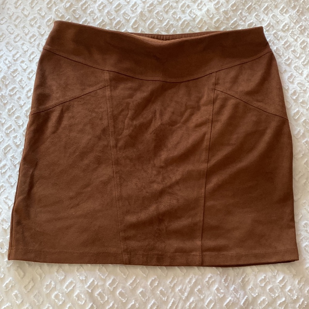 Express Suede Brown Womens Skirt